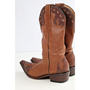 Vintage Los Altos Brown Leather Cowboy Boots Western Rodeo Style Women’s Size 9